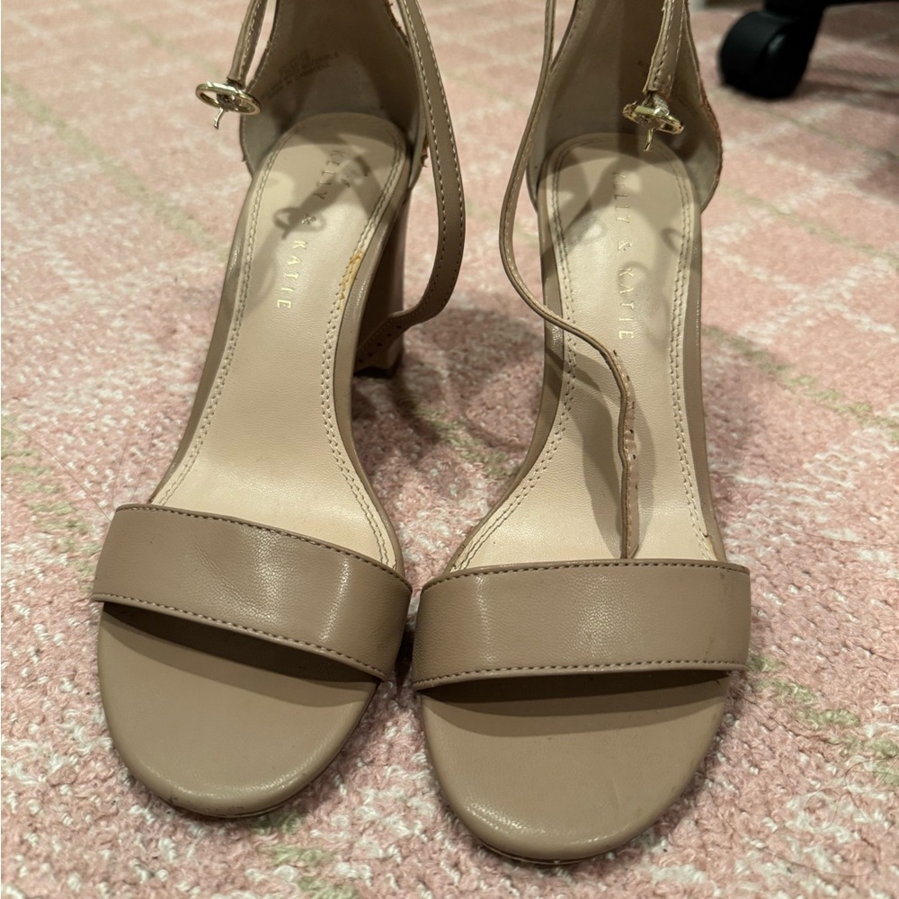 Kelly & Katie Tan Heels with Ankle Strap